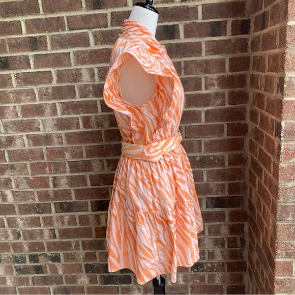 Derek Lam Orange Zebra Cutout Mini Dress 40 - Picture 7 of 12